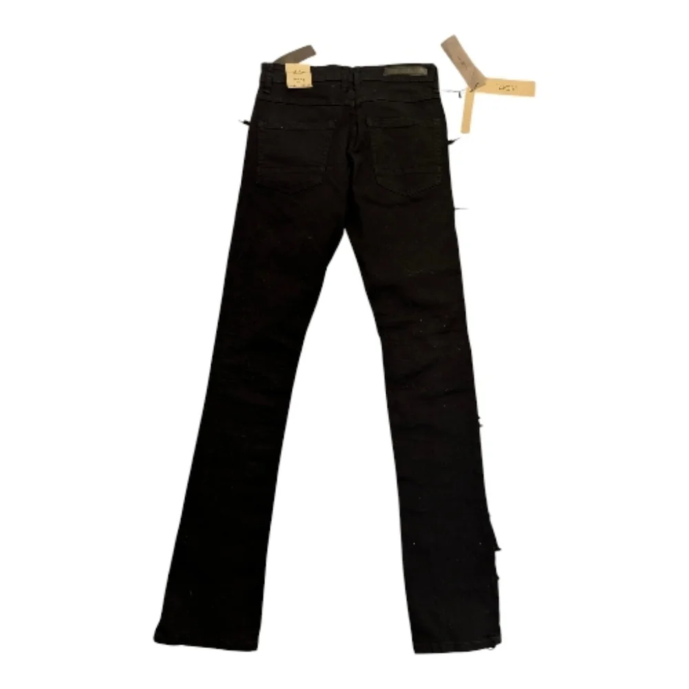 Taker Jet Black Stacked Slim Flare Fit Jeans Size 29 New